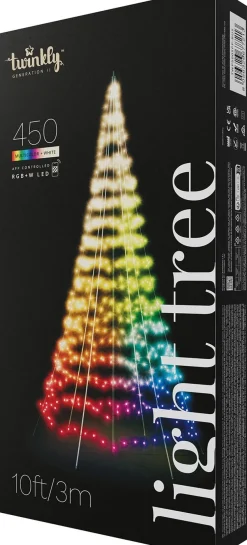 Twinkly vlaggenmast kerstboom Light Tree appgestuurd met 500 lampjes gekleurd D 150 H 300 cm