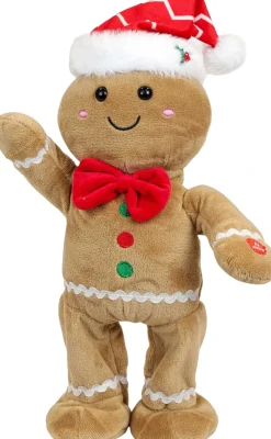 Unique Living knuffel gemberkoekman bruin 33 x 10 x 33 cm