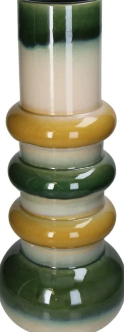 Vaas Artistic Strikes groen / geel / wit D 20 H 48,5 cm