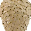 Vaas bladeren beige D 19 H 26 cm