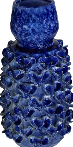 Vaas blauw D 17 H 32,5 cm