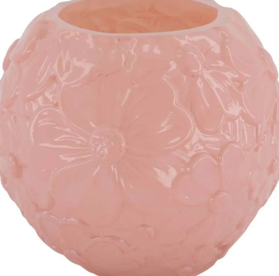 Vaas bloem roze D 15,5 H 13 cm