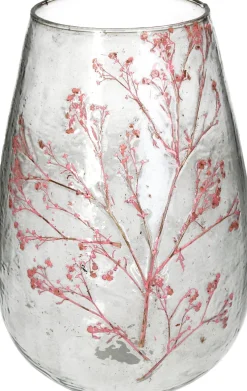 Vaas Bloesem transparant / roze D 22 H 32 cm