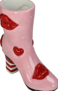 Vaas Fashion roze / rood 19,5 x 8,5 x 23 cm