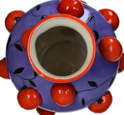 Vaas Fruity Fiesta blauw / rood D 25,5 H 30 cm