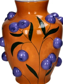 Vaas Fruity Fiesta oranje / blauw D 26 H 30 cm