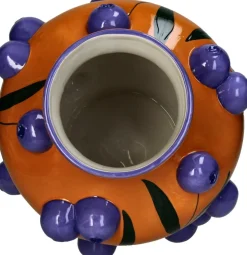 Vaas Fruity Fiesta oranje / blauw D 26 H 30 cm