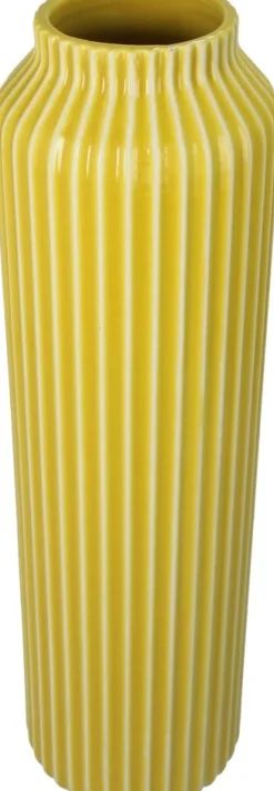 Vaas geel D 10,5 H 35,5 cm