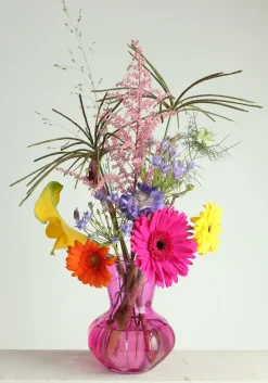 Vaas Kristal roze D 13 H 18 cm