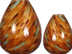 Vaas Lily oranje / bruin D 12 H 15 cm