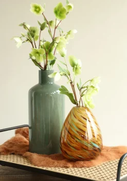 Vaas Lily oranje / bruin D 16 H 23 cm