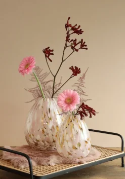 Vaas Lily wit / roze / goud D 12 H 15 cm