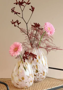 Vaas Lily wit / roze / goud D 16 H 23 cm