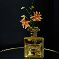 Vaas Parfumfles goud 19 x 8 x 29 cm