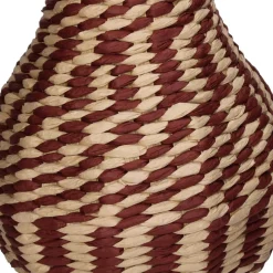 Vaas rood / beige D 26 H 41 cm