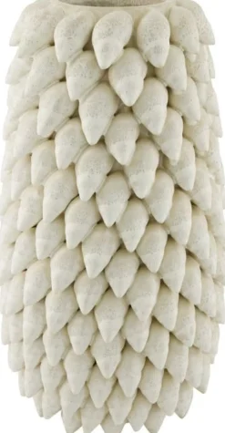 Vaas schelpen wit D 23 H 42 cm