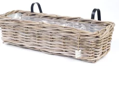 Van der Leeden balkonmand 57 x 19 x 14 cm antiek grijs