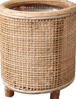 Van der Leeden bloempot op poten Webbing naturel D 17 H 18 cm