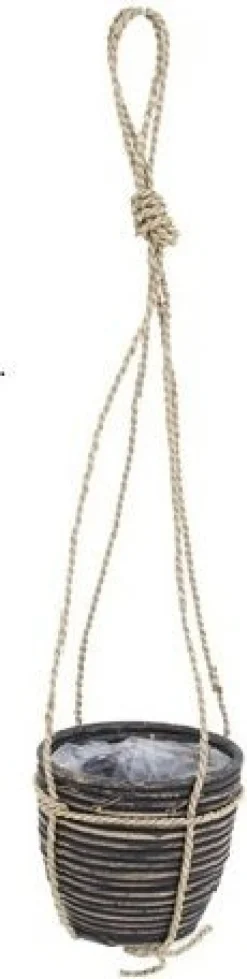 Van der Leeden hangpot Streep zwart D 20 H 19 cm