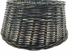 Van der Leeden kerstboommand rotan zwart D 60 H 26 cm