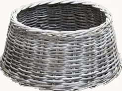 Van der Leeden kerstboommand rotan wit D50 H20 cm