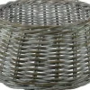 Van der Leeden kerstboommand rotan D 60 H 26 cm grijs / wit
