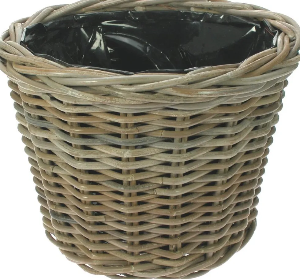 Van der Leeden mand grijs D 20 H 16 cm