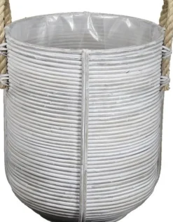 Van der Leeden opbergmand wit D 45 H 50 cm