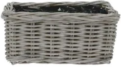 Van der Leeden plantenbak grijs 30 x 15 x 15 cm