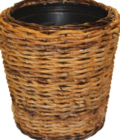 Van der Leeden plantenmand Abaca bruin D 35 H 30 cm