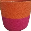 Van der Leeden plantenmand Bodi duotoon roze / oranje D 22 H 18 cm