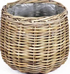 Van der Leeden plantenmand grijs D 26 H 24 cm