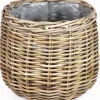 Van der Leeden plantenmand grijs D 38 H 33 cm