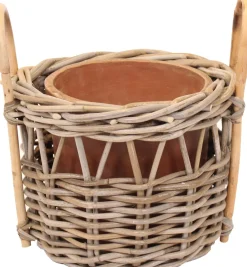 Van der leeden plantenmand grijs D 30 H 23 cm