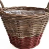 Van der Leeden plantenmand Marie naturel / rood D 35 H 25 cm