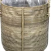 Van der Leeden plantenmand Streep grijs D 45 H 50 cm