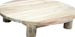 Van der Leeden plantentafel Teak naturel D 30 H 8 cm