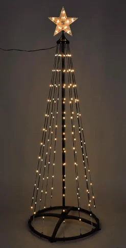Vlaggenmast kerstboom zwart met 550 lampjes classic warm D 100 H 300 cm