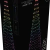 Vlaggenmast kerstboom zwart met 370 lampjes gekleurd D 80 H 210 cm