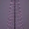 Vlaggenmast kerstboom zwart met 550 lampjes gekleurd D 100 H 300 cm