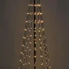 Vlaggenmast kerstboom zwart met 154 lampjes classic warm D 60 H 150 cm