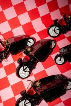 Yup in de Boom kerst ornament bakfiets zwart 15 x 5,6 x 6,9 cm