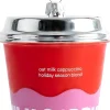 Yup in de Boom kerst ornament cappuccino to go rood / roze / zilver D 6,5 H 9,5 cm