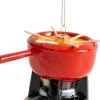 Yup in de Boom kerst ornament kaasfondue rood / zwart 7,5 x 10,5 x 8 cm