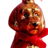 Yup in de Boom kerst ornament labradoodle bruin / goud 6,5 x 4,5 x 11 cm