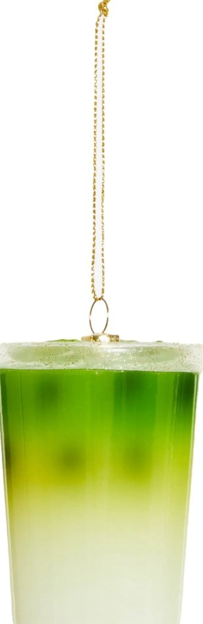Yup in de Boom kerst ornament matcha latte groen / wit D 6 H 8 cm