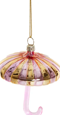 Yup in de Boom kerst ornament paraplu roze / goud 7 x 7,5 x 7,5 cm