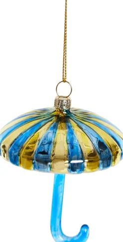 Yup in de Boom kerst ornament paraplu blauw / goud 7 x 7,5 x 7,5 cm