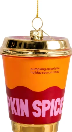 Yup in de Boom kerst ornament pumpkin spice latte oranje / paars / goud D 6,5 H 9,5 cm