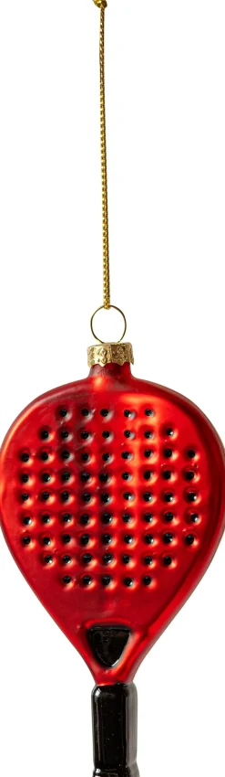 Yup in de Boom kerst ornament padelracket rood 10 x 5,6 x 1 cm
